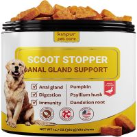 Scoot Stopper Soft Chews Fiber for Dogs Dog Anal Gland and Digestion Support Anal Gland Chews with Pumpkin and Psyllium Husk 180 Chewables for Dog Dig Scoot Stopper Soft Chews Fiber for Dogs Dog Anal Gland and Digestion Support Anal Gland Chews with Pumpkin and Psyllium Husk 180 Chewables for Dog Dig