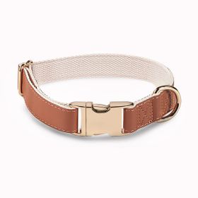 Pet Collar Metal Buckle High Quality All-match (Option: Coffee Golden Necklace-S)